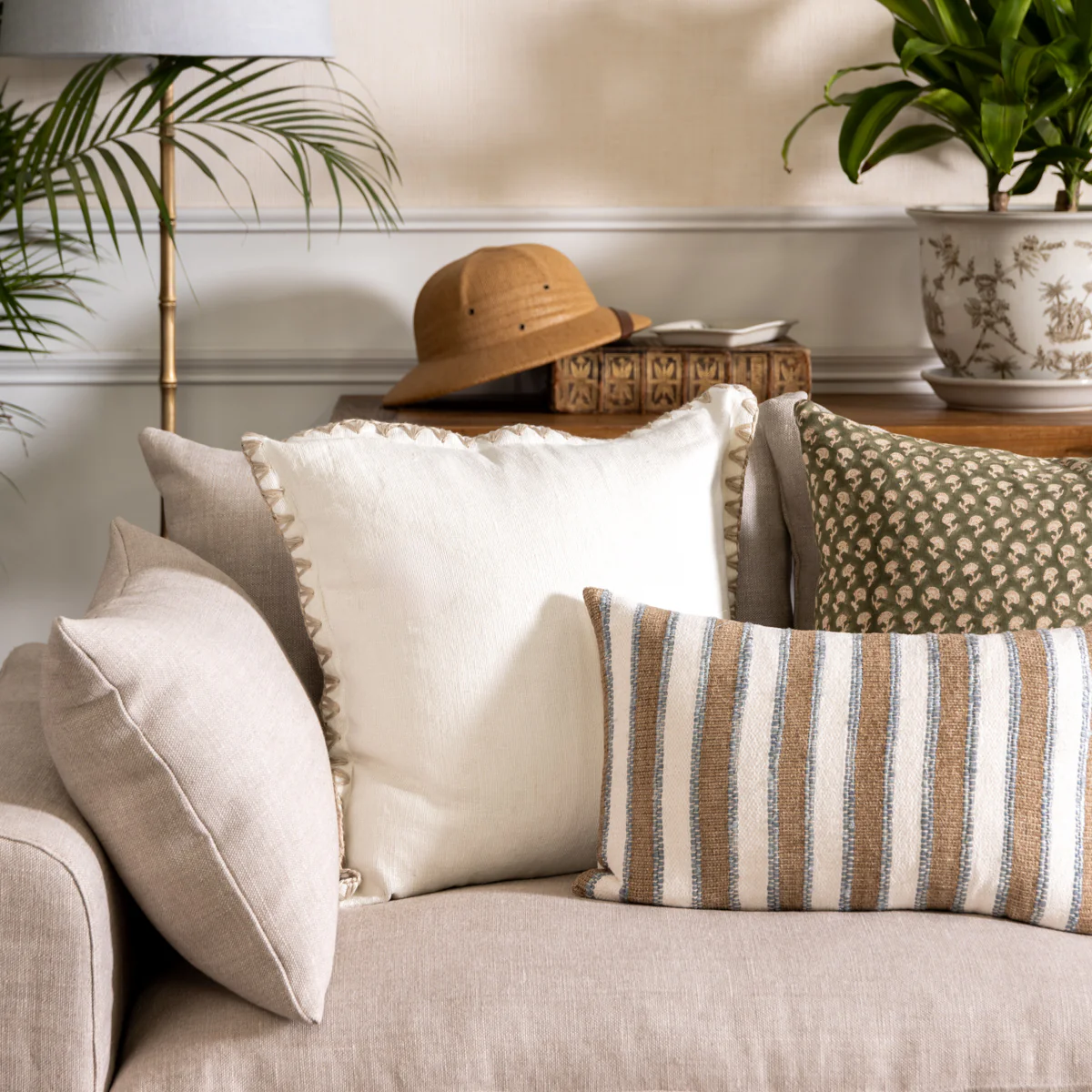 Kimberley Off-White Linen Cushion Cover - Image 2