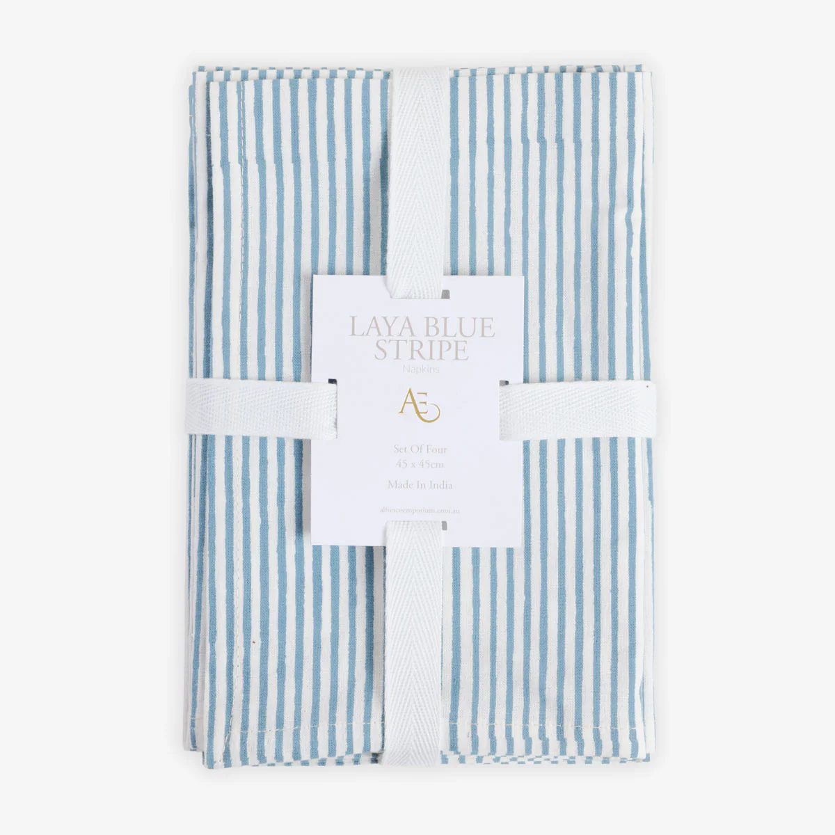Laya Blue Narrow Stripe Napkins (Set of 4)