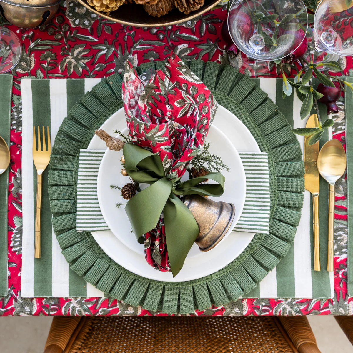 Laya Sage Stripe Double Sided Placemat (Set of 4) - Image 5