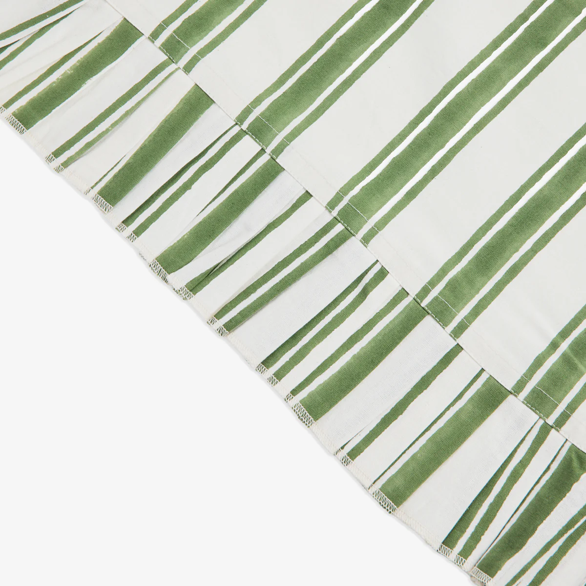 Laya Sage Wide Stripe Ruffled Tablecloths - Image 4