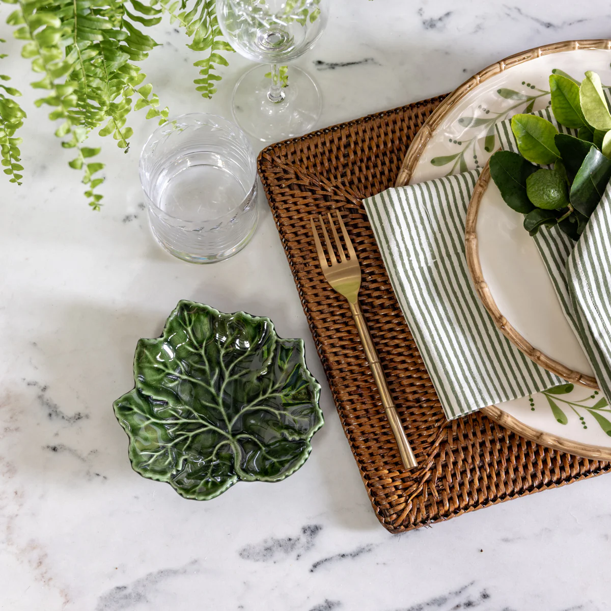 Leaf Bowl & Plate Green - Image 2