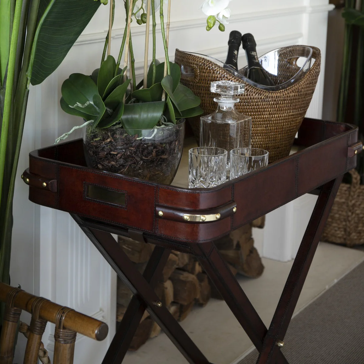 Leather Butler's Tray - Image 4