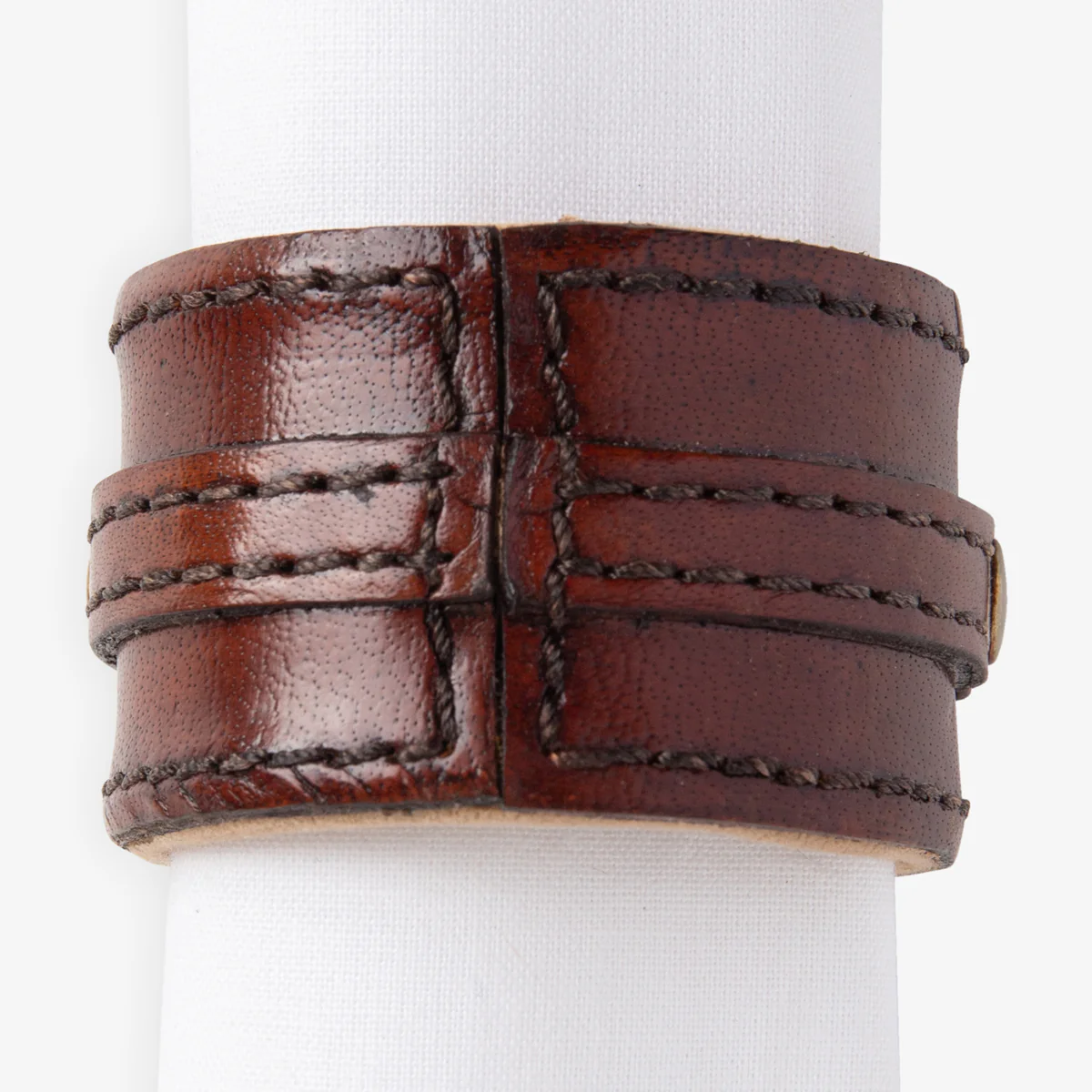 Leather Napkin Ring Cognac - Image 4
