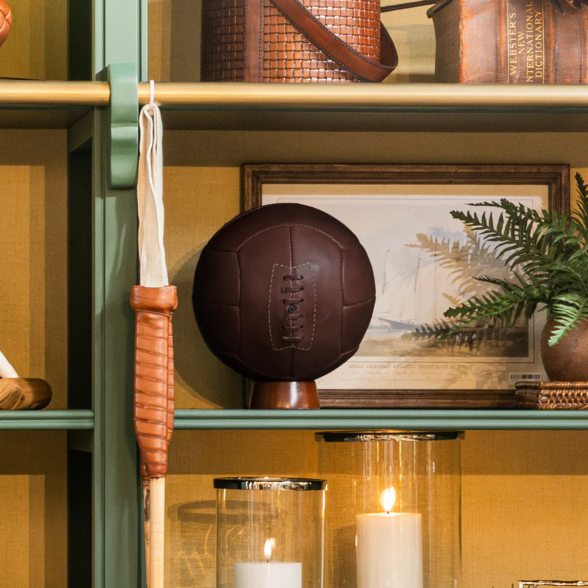 Leather Soccer Ball (Dark Brown) - Image 2