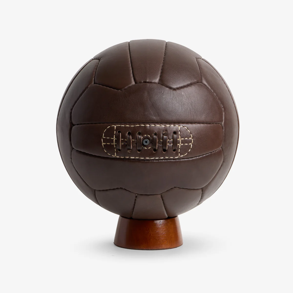 Leather Soccer Ball (Dark Brown) - Image 3