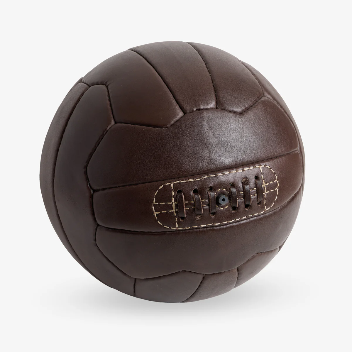 Leather Soccer Ball (Dark Brown) - Image 4