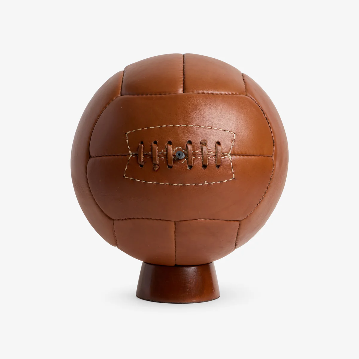Leather Soccer Ball (Tan) - Image 3