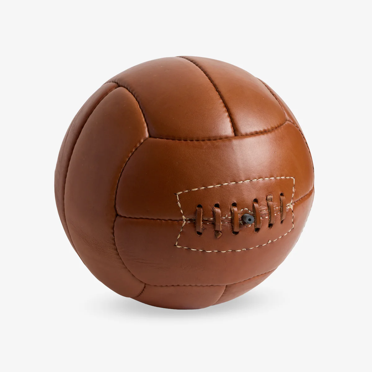 Leather Soccer Ball (Tan) - Image 4