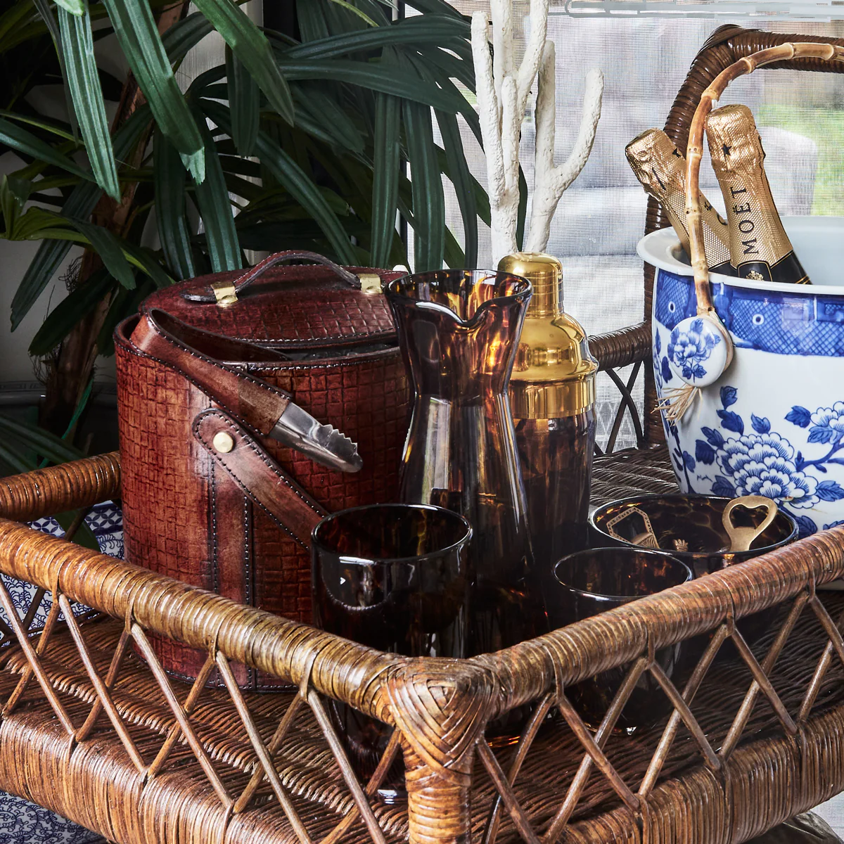 Leather Woven Ice Bucket - Image 3