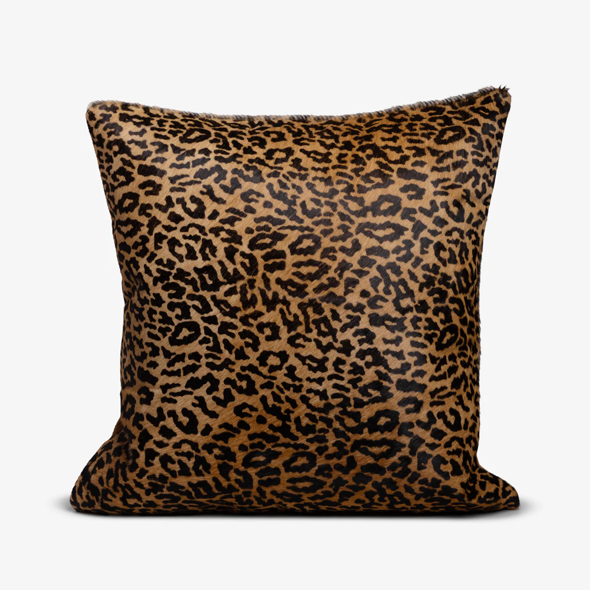 Leopard Print Suede Cushion Cover (Black)