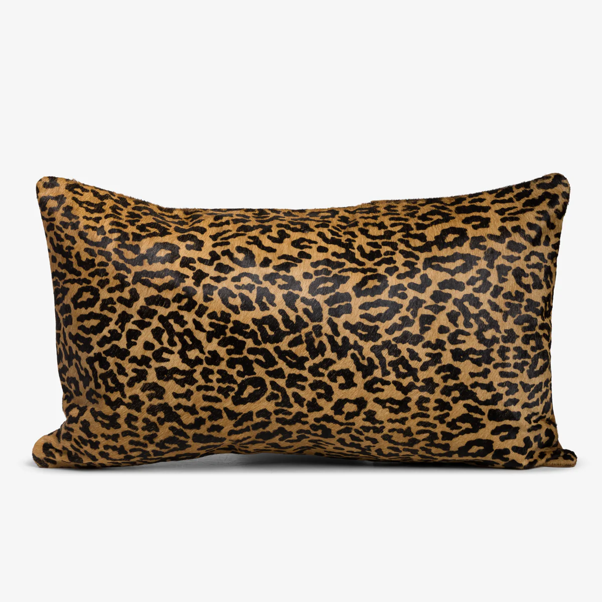 Leopard Print Suede Rectangular Cushion Cover (Black)
