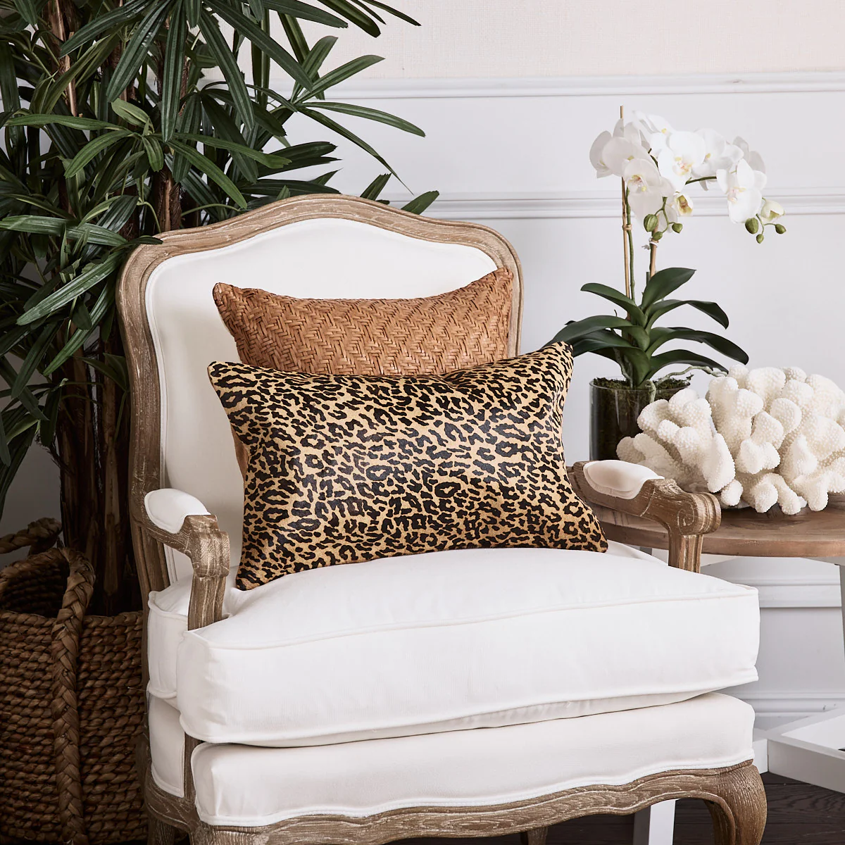 Leopard Print Suede Rectangular Cushion Cover (Black) - Image 2