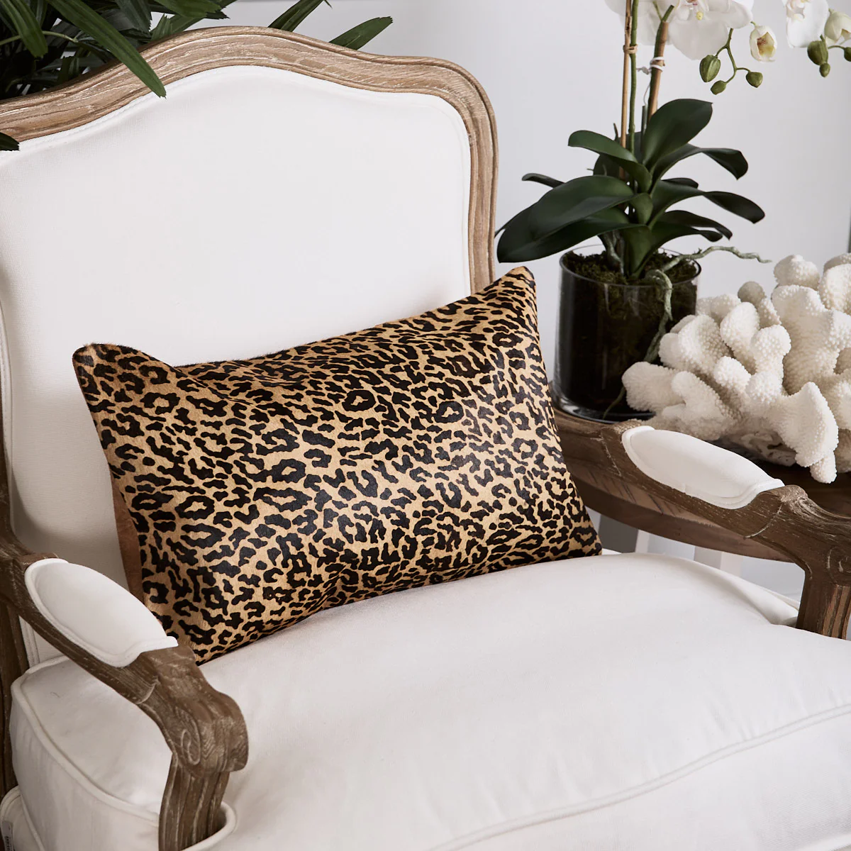 Leopard Print Suede Rectangular Cushion Cover (Black) - Image 3