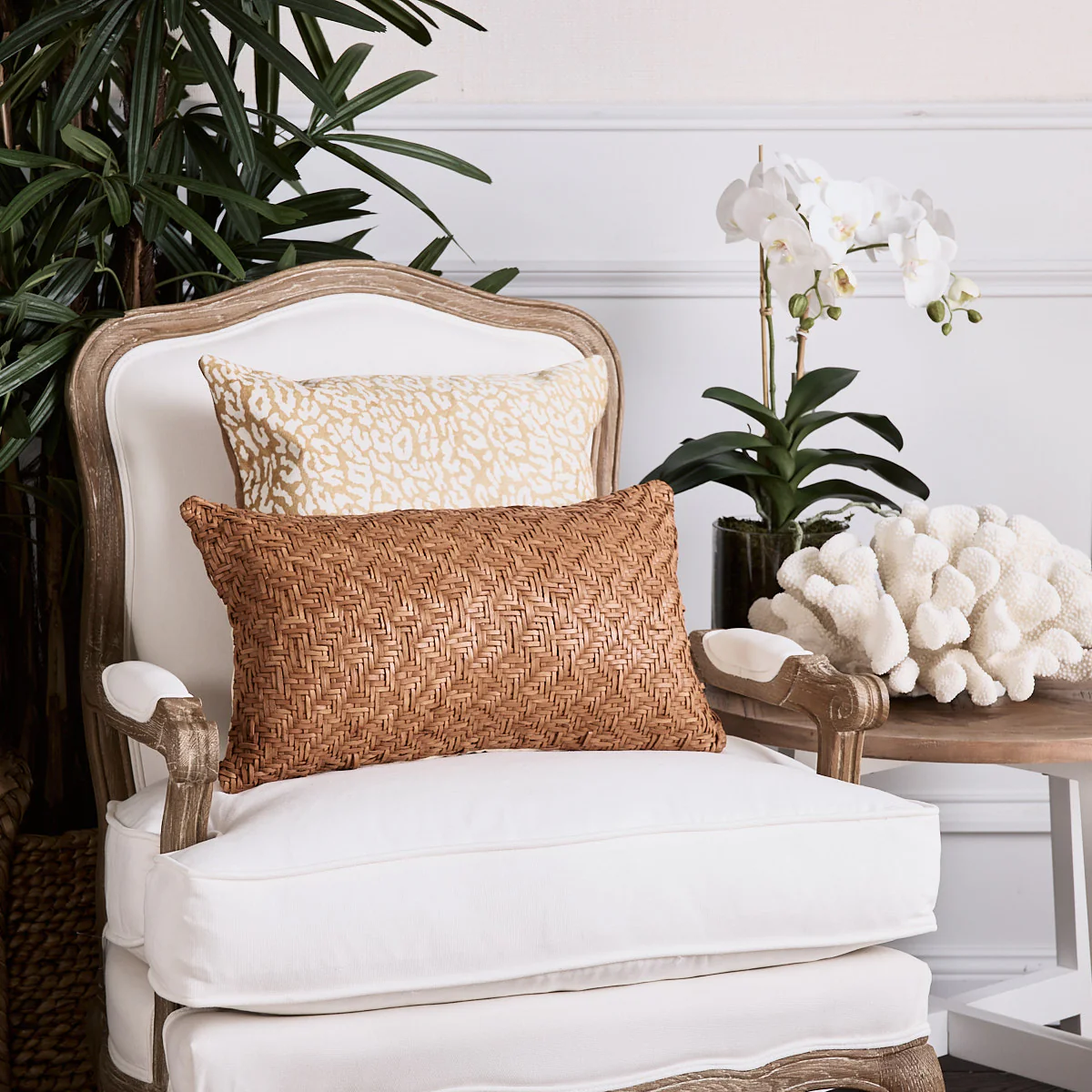 Leopard Print Suede Cushion Cover (White) - Image 2