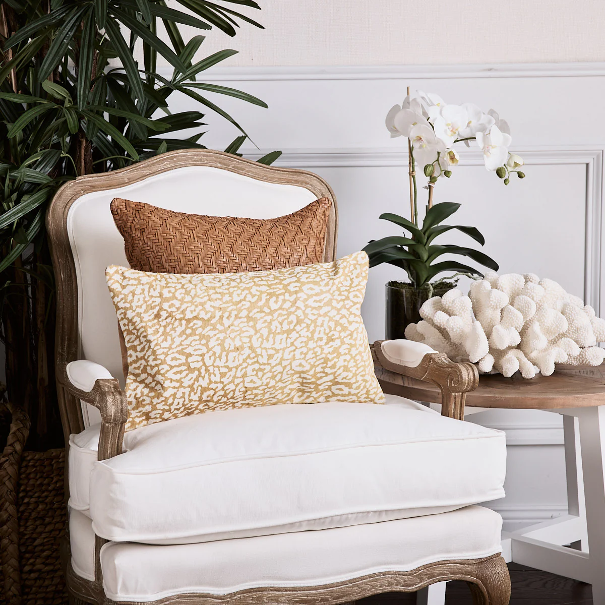 Leopard Print Suede Rectangular Cushion Cover (White) - Image 2