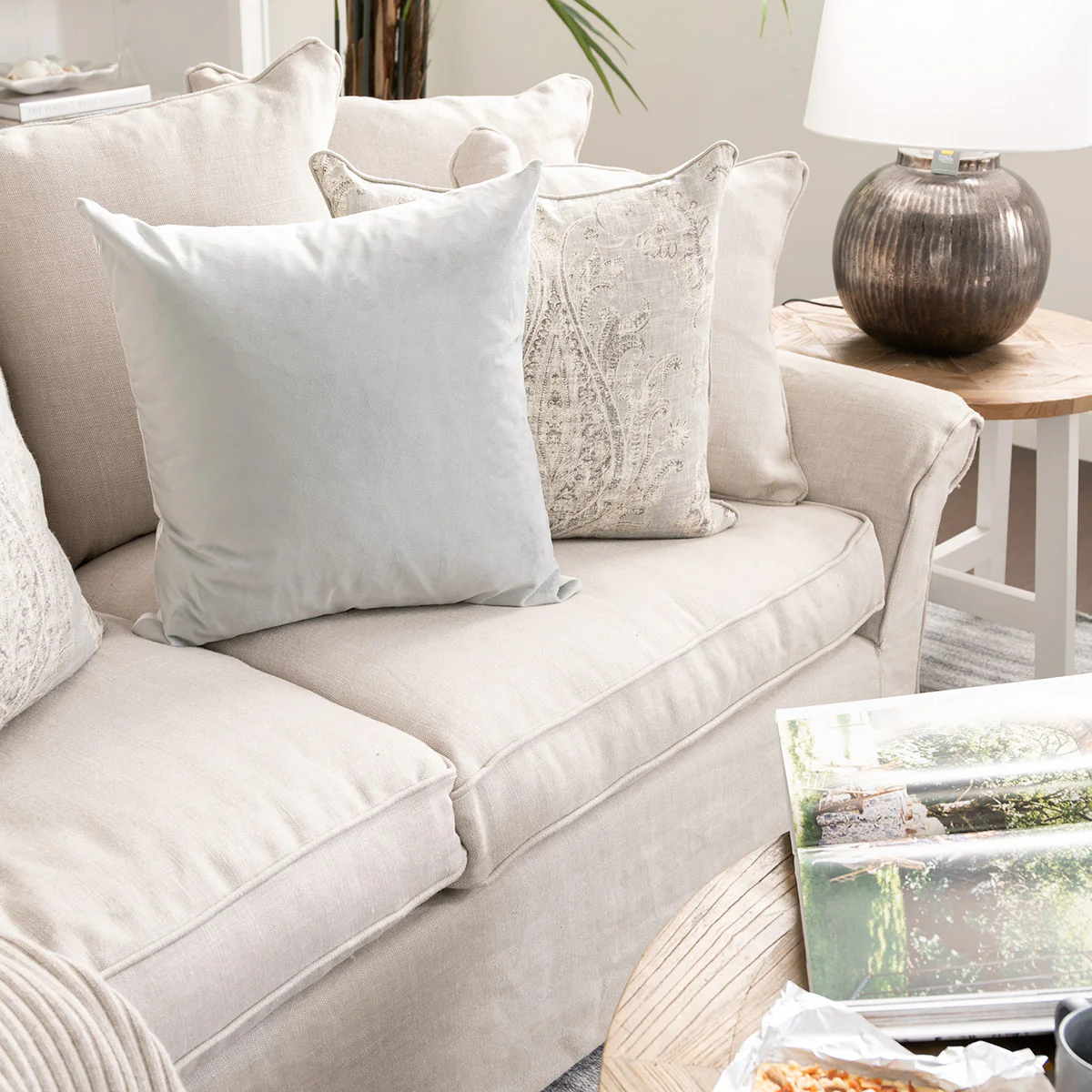 Velvet Cushion Cover (Light Grey) - Image 2