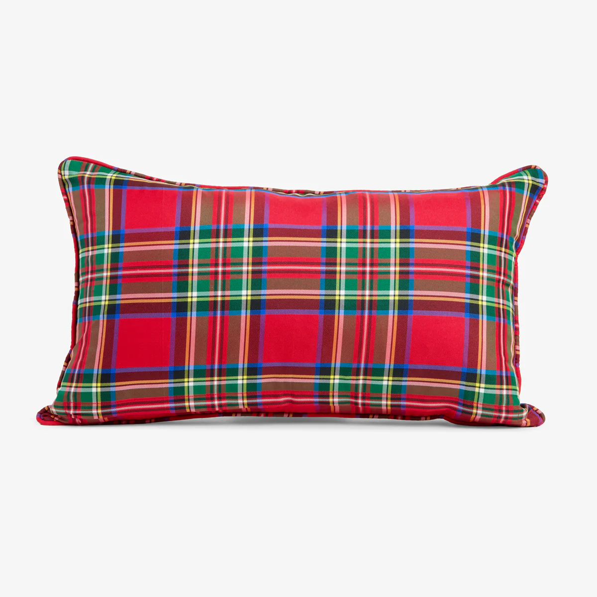 Merry Christmas Velvet & Tartan Cushion Cover (Red) - Image 3