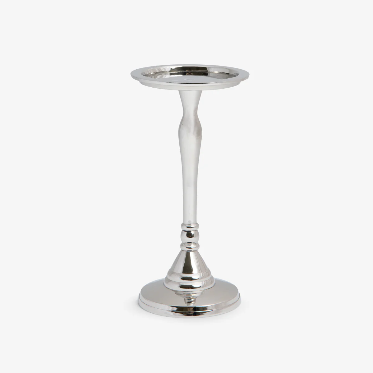 Metal Pillar Candle Holders (Silver) - Image 4