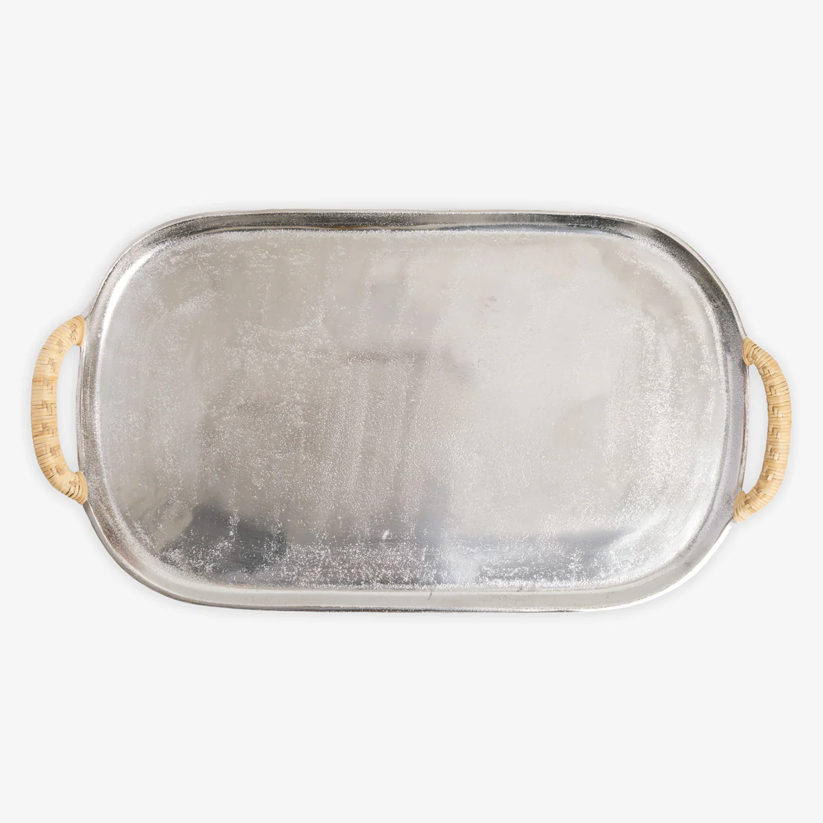 Metal Tray With Rattan Handles - Image 3