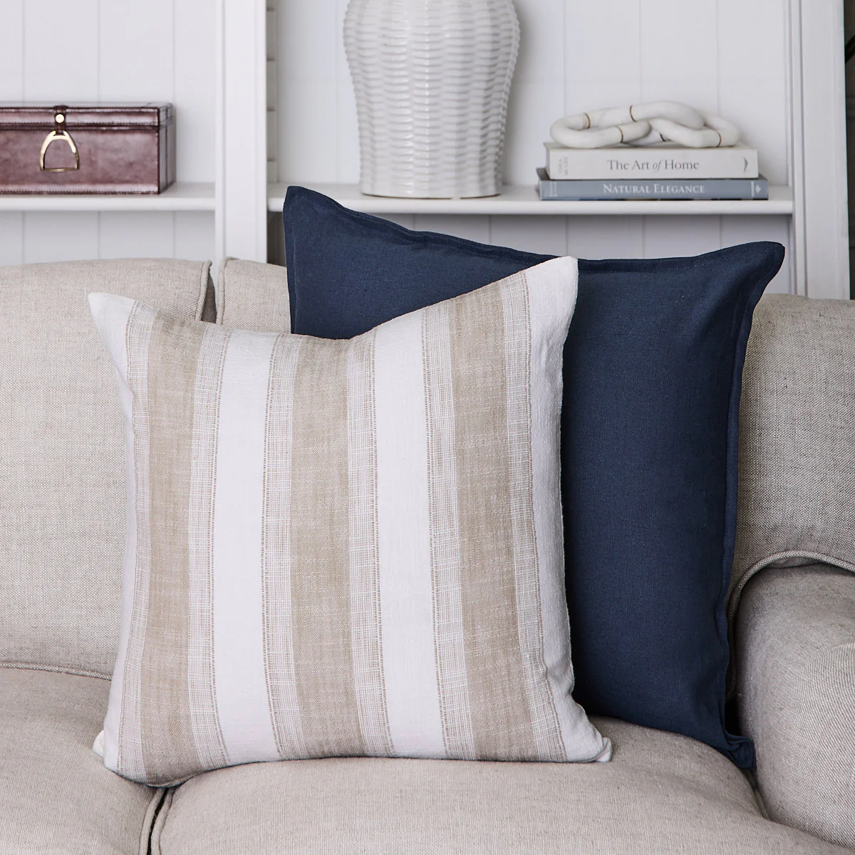 Mica Broad Stripe Cushion Cover (Beige) - Image 3