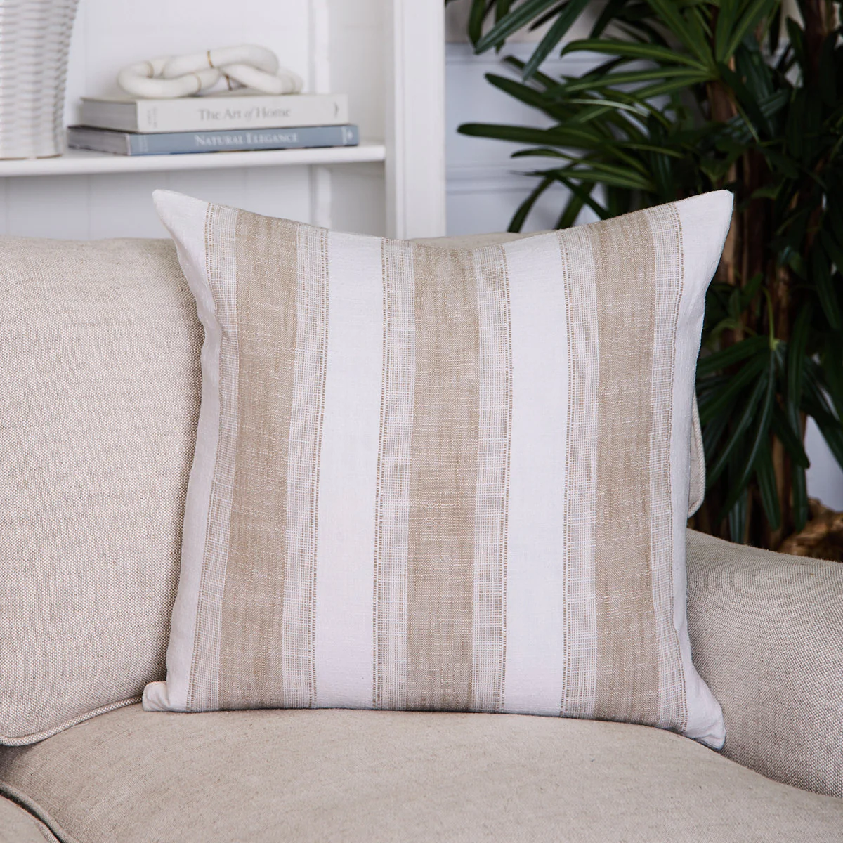 Mica Broad Stripe Cushion Cover (Beige) - Image 4