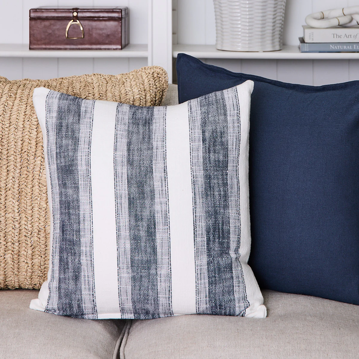 Mica Broad Stripe Cushion Cover (Navy) - Image 3