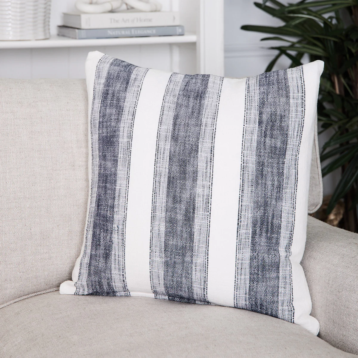 Mica Broad Stripe Cushion Cover (Navy) - Image 4
