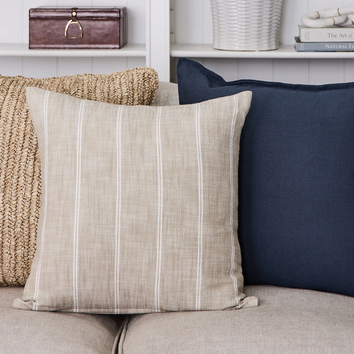 Mica Pinstripe Cushion Cover (Beige) - Image 3
