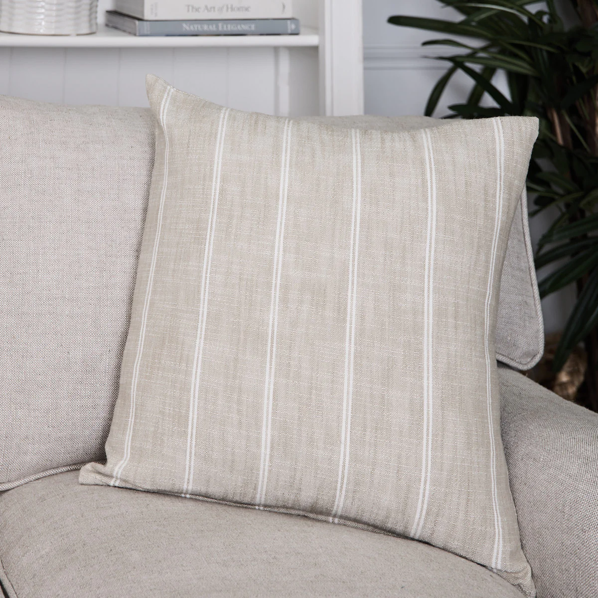 Mica Pinstripe Cushion Cover (Beige) - Image 4