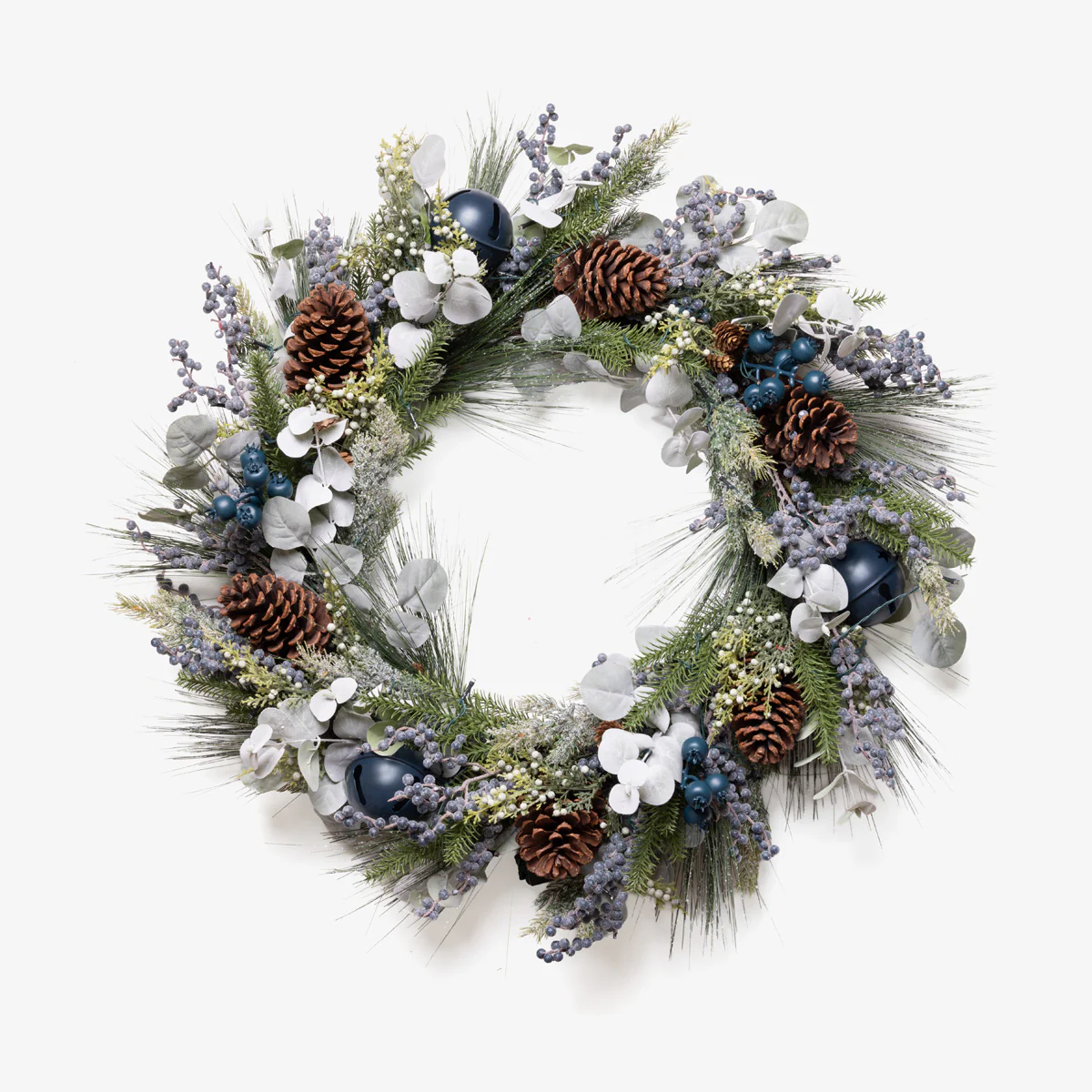 Newport Blueberry Wreath with Lights 80cm PRE-ORDER