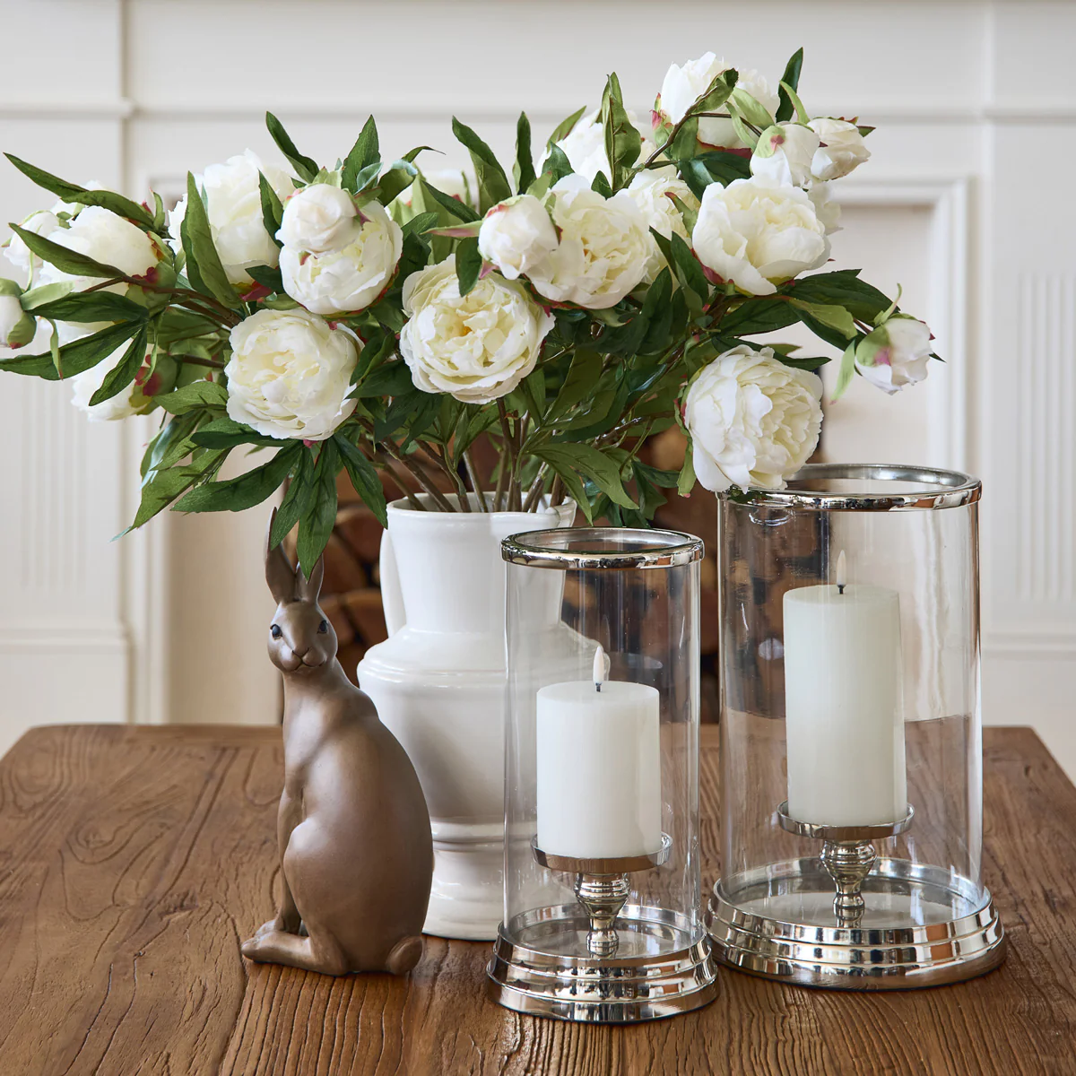 Nickel Hurricane Candle Holders - Image 2