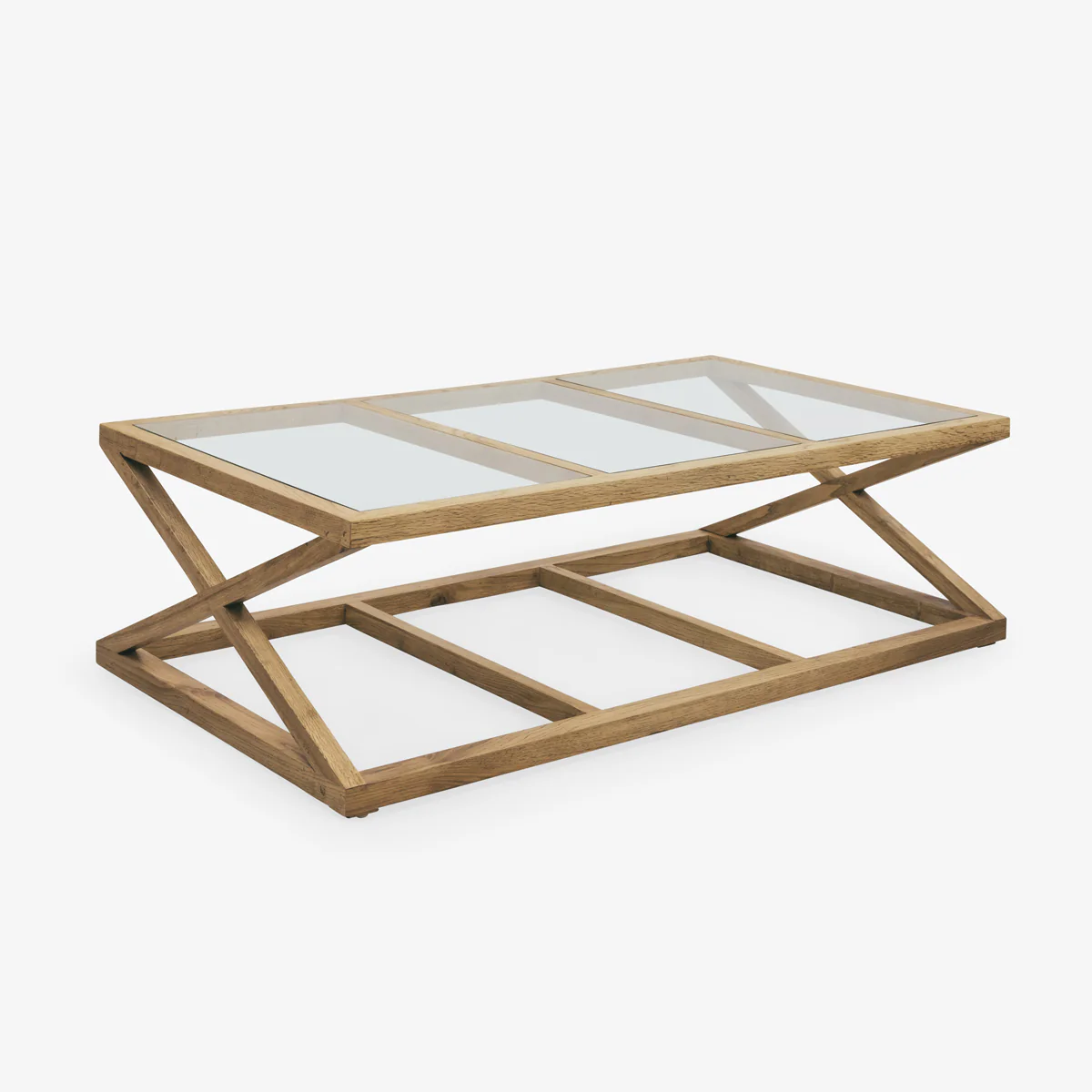 Oak Cross Leg Coffee Table 140cm