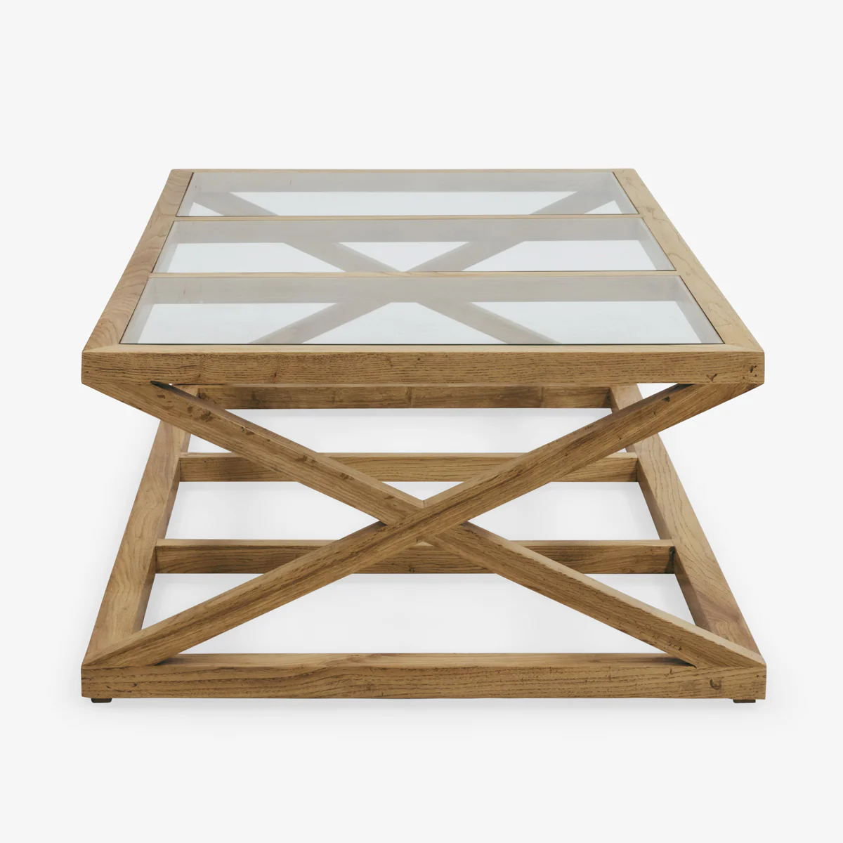 Oak Cross Leg Coffee Table 140cm - Image 2