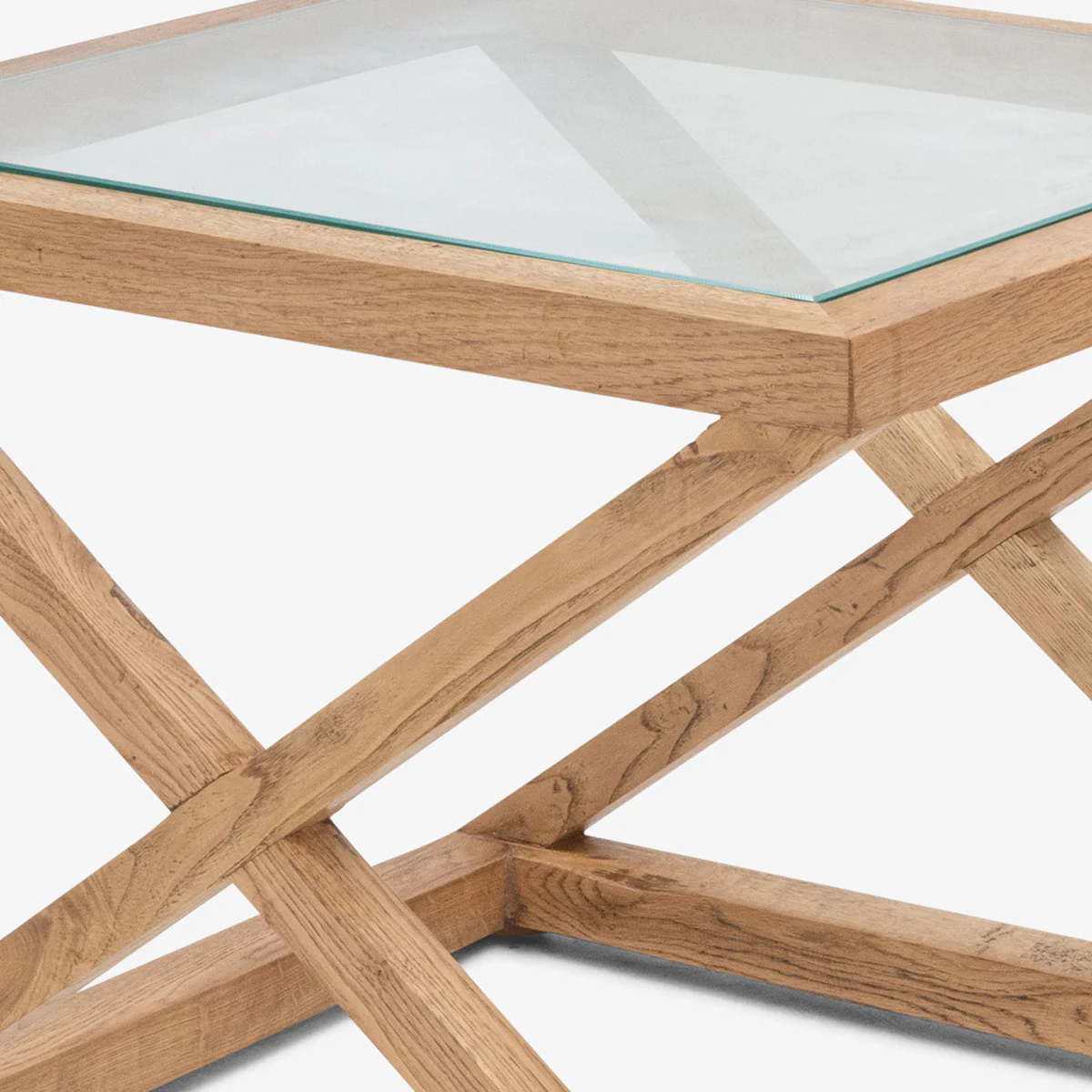 Oak Cross Leg Side Table - Image 3