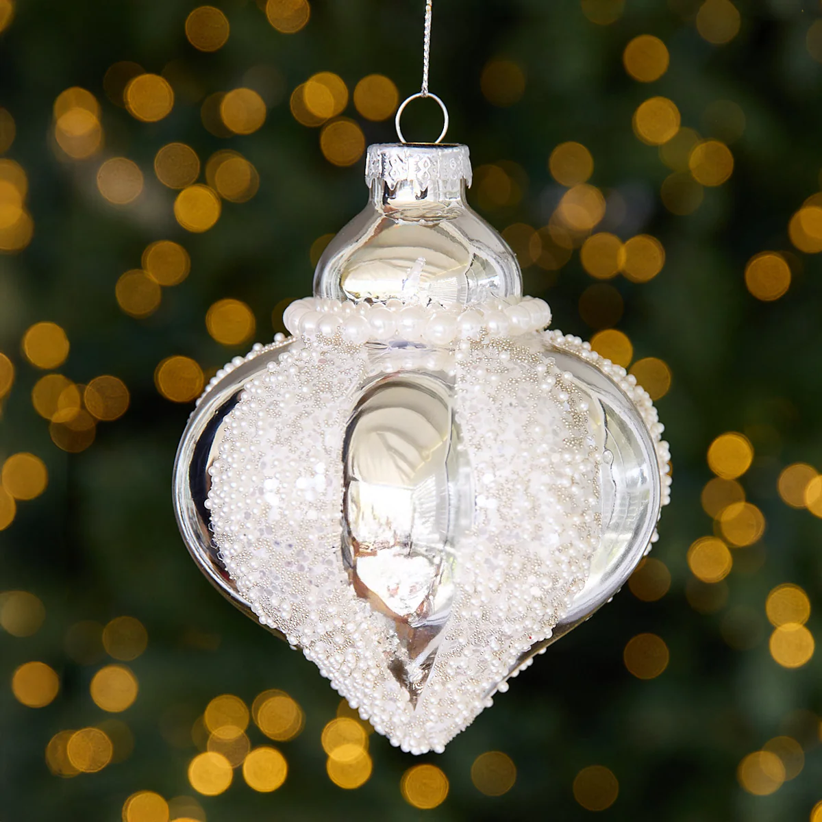 Onion Glass Bauble Set Of 4 (White) - Image 2