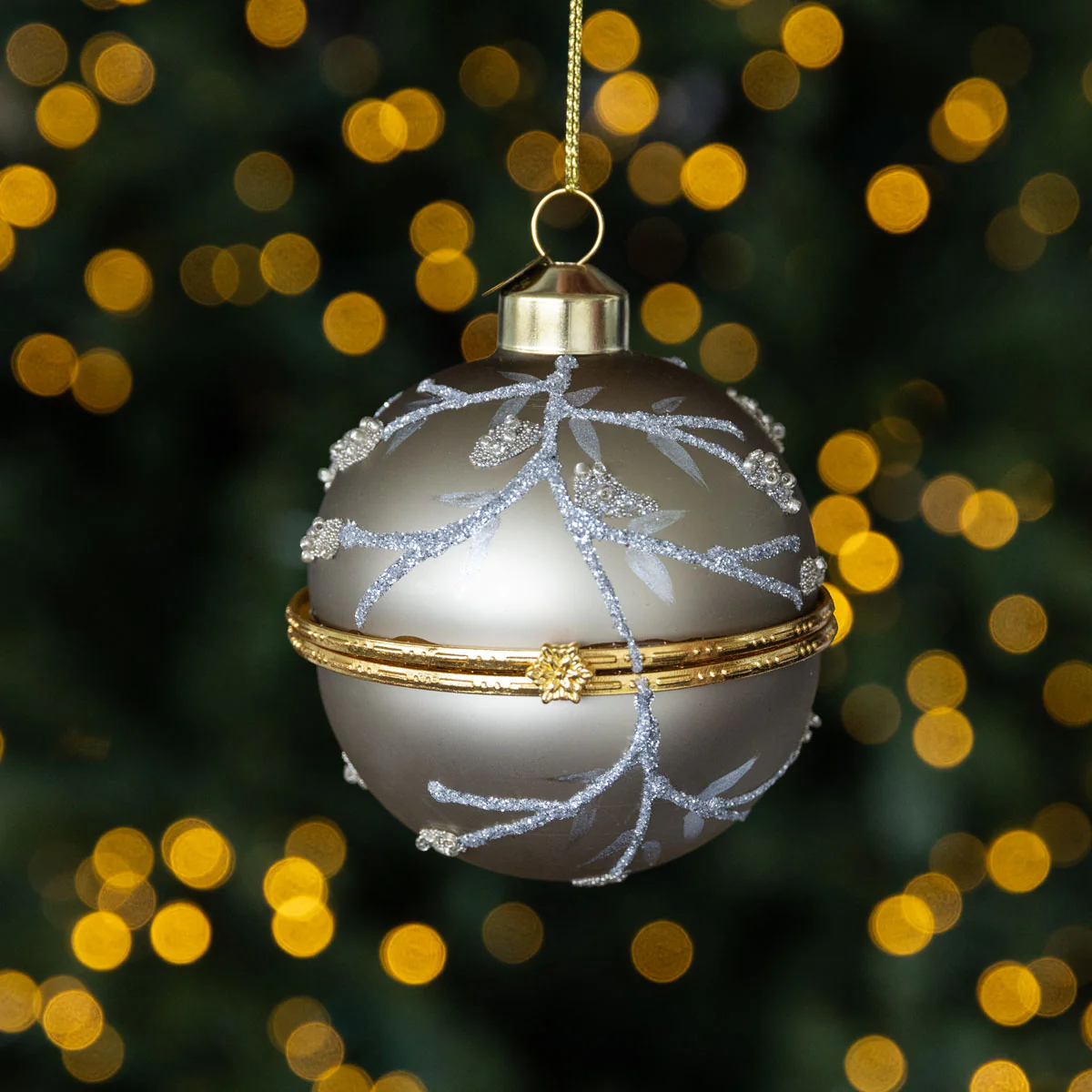 Opening Glass Bauble Set of 4 (Champagne) - Image 3
