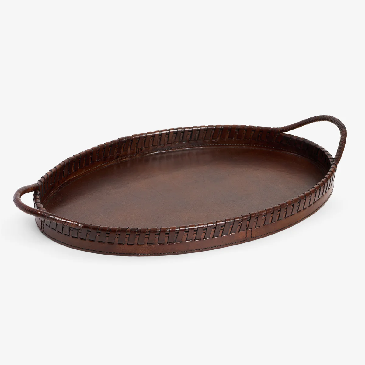 Oval Leather Tray
