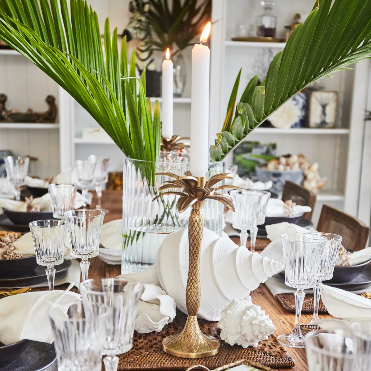 Palm Candle Holder (Brass) - Image 3