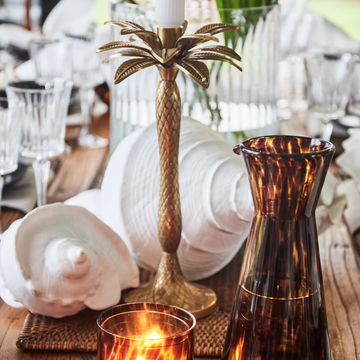 Palm Candle Holder (Brass) - Image 4