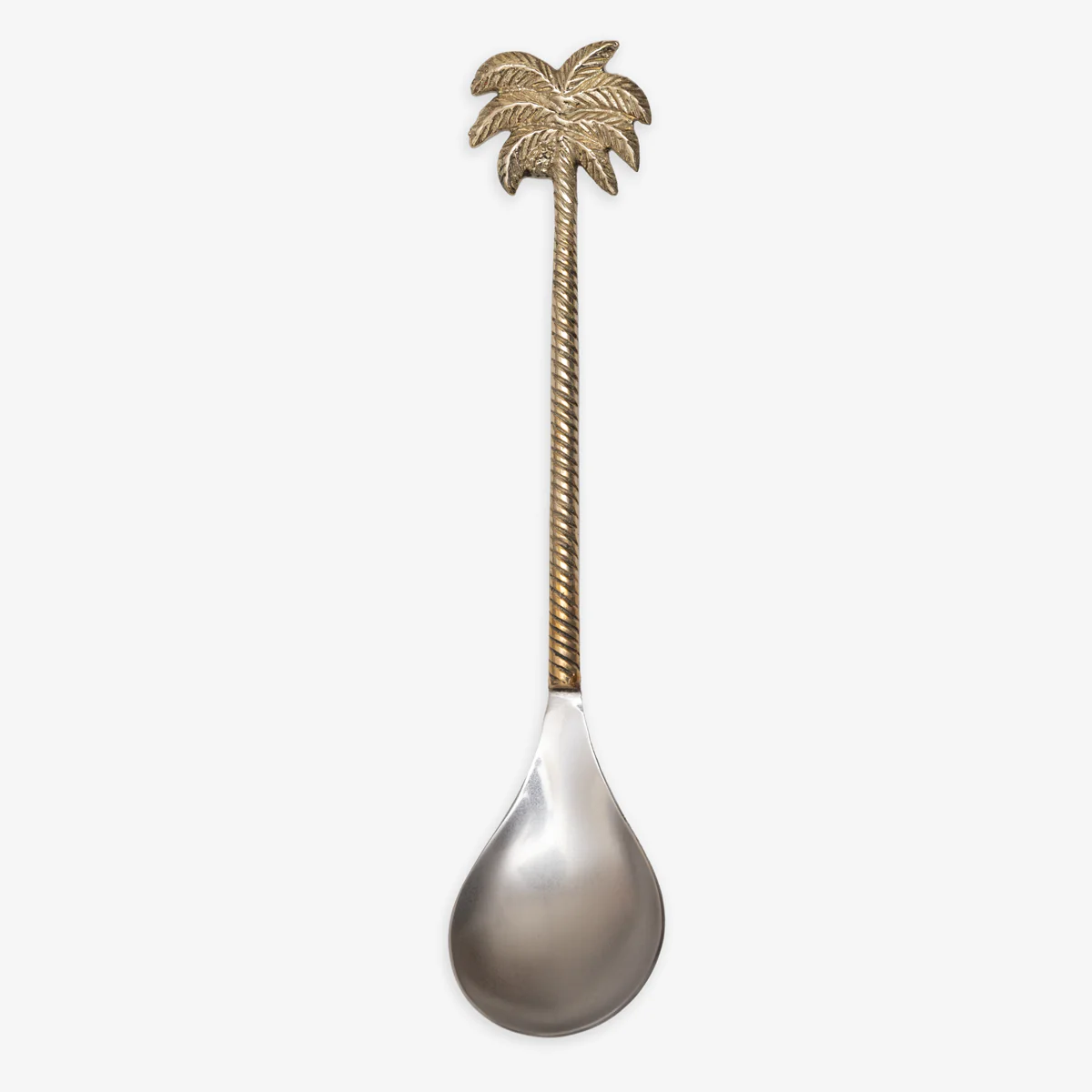 Palm Tree Salad Servers Set of Two Brass - Image 4