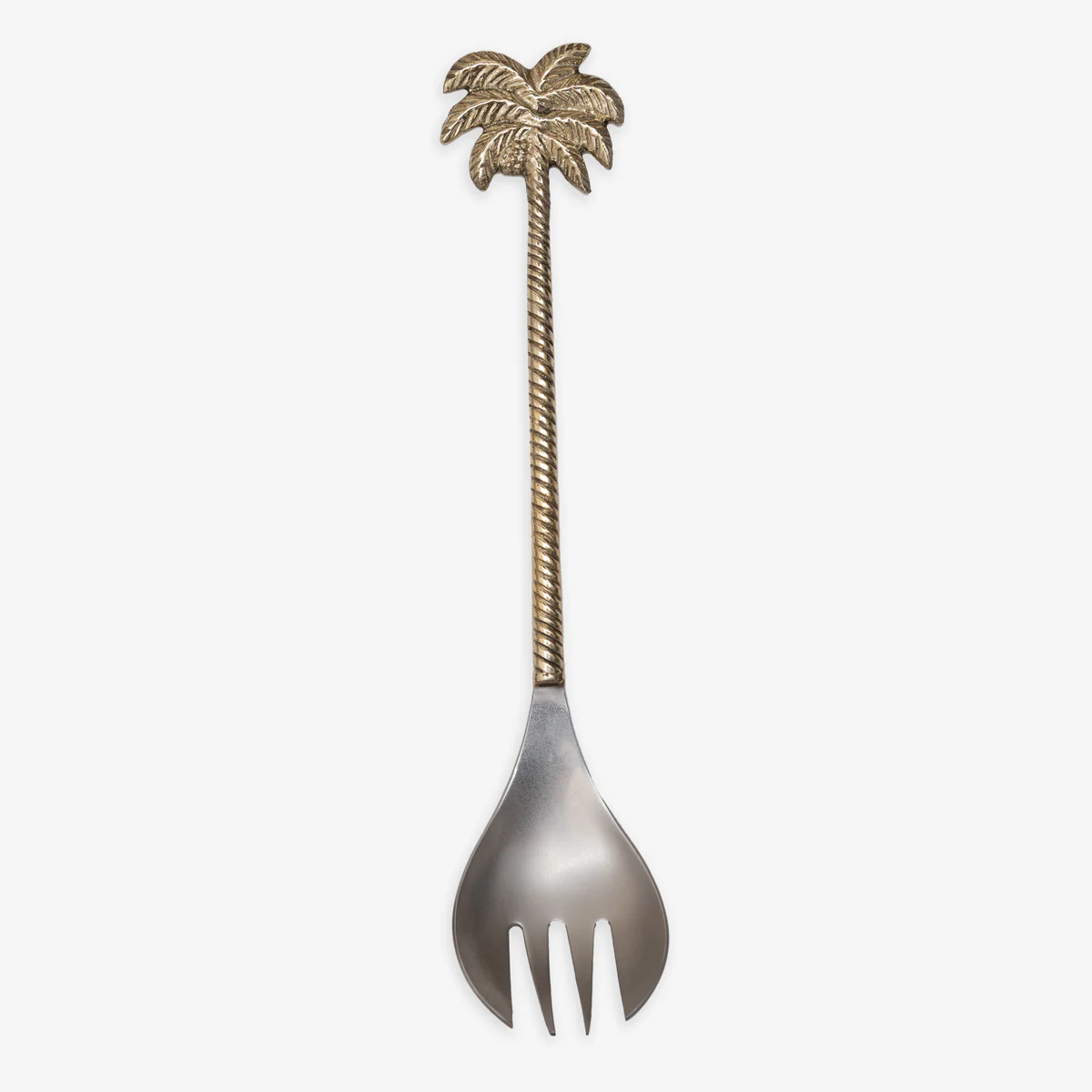 Palm Tree Salad Servers Set of Two Brass - Image 5