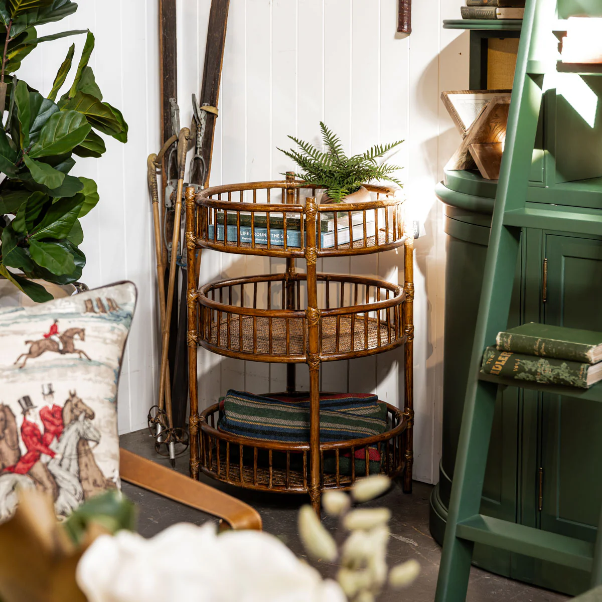 Panama Rattan Entrance Table Shelves - Image 2