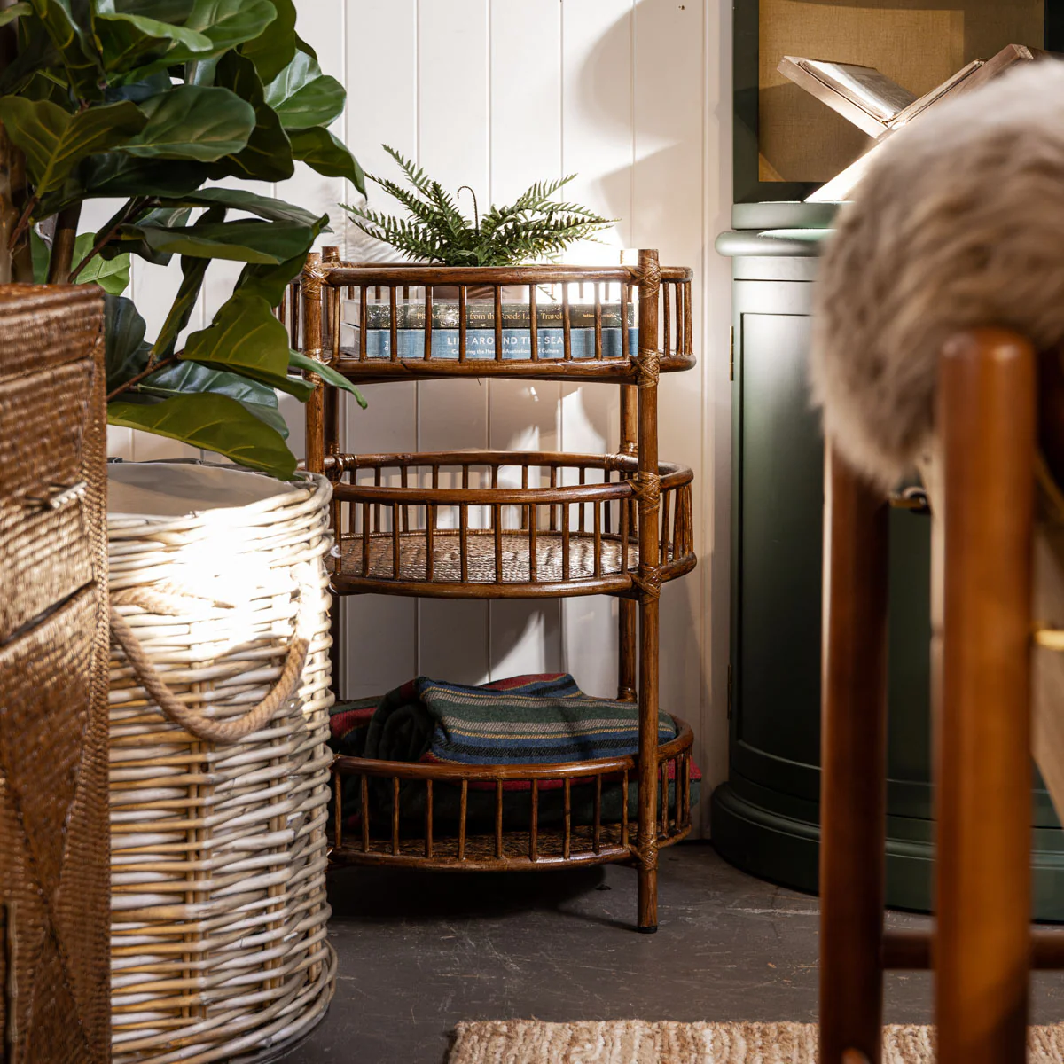 Panama Rattan Entrance Table Shelves - Image 4