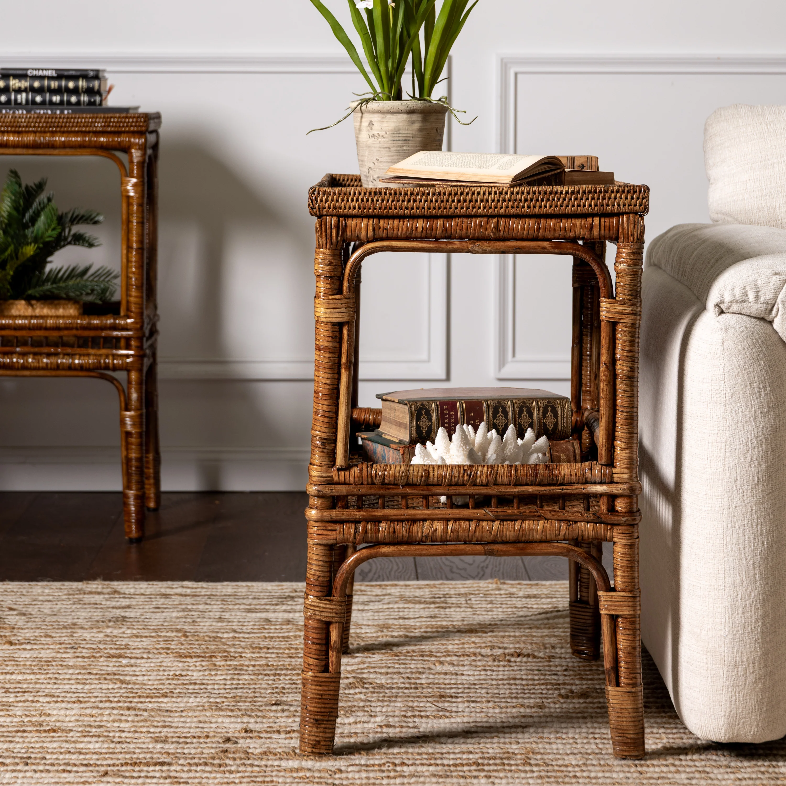 Panama Rattan Side Table (Brown) - Image 2