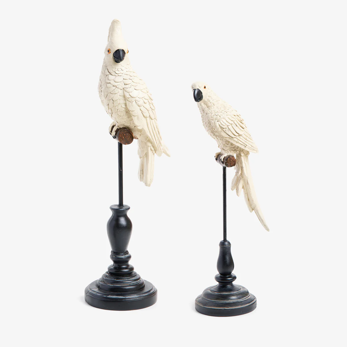 Parrot On Stand Sculptures (White)