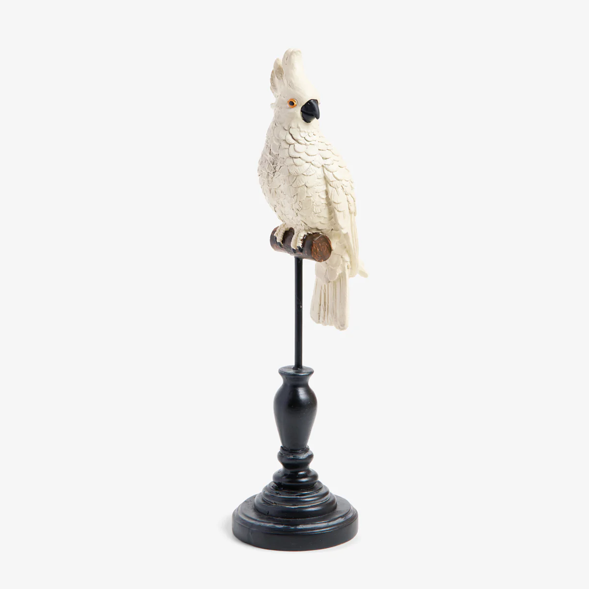 Parrot On Stand Sculptures (White) - Image 3