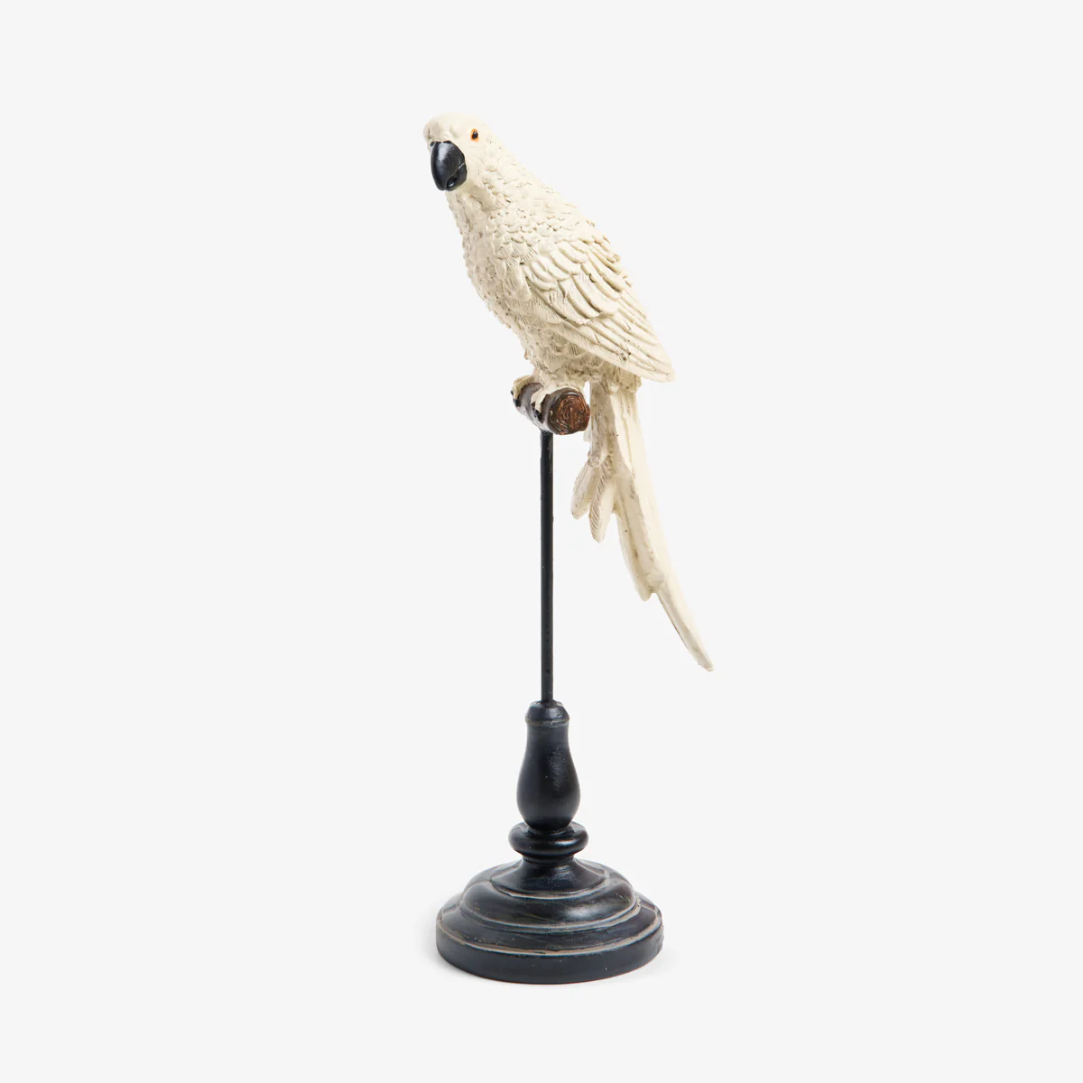 Parrot On Stand Sculptures (White) - Image 4