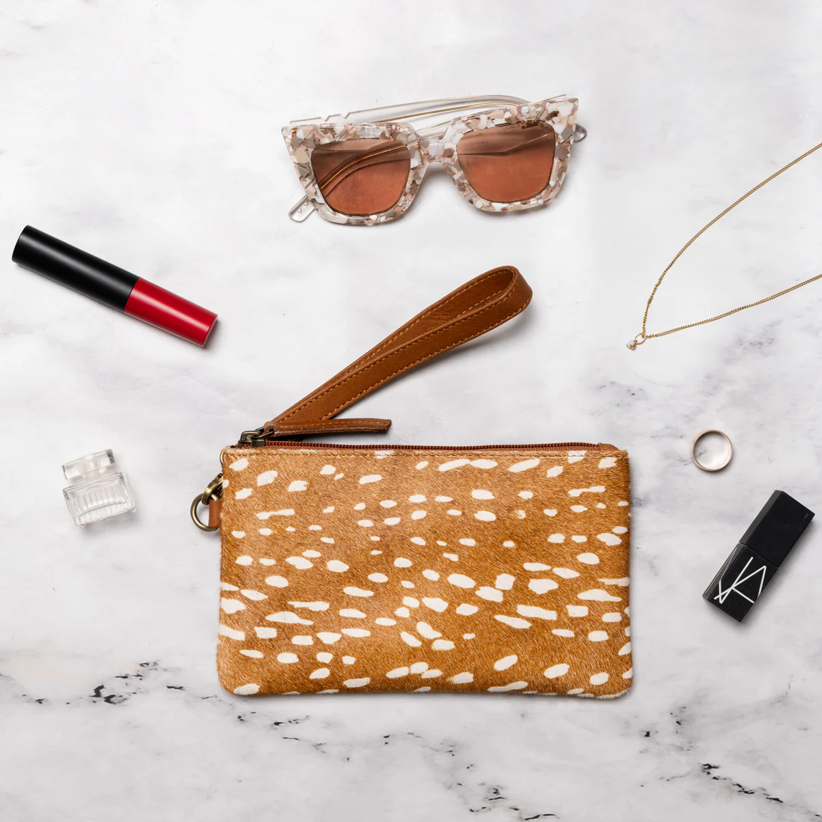 Printed Cowhide Clutch Bag (Deer) - Image 2