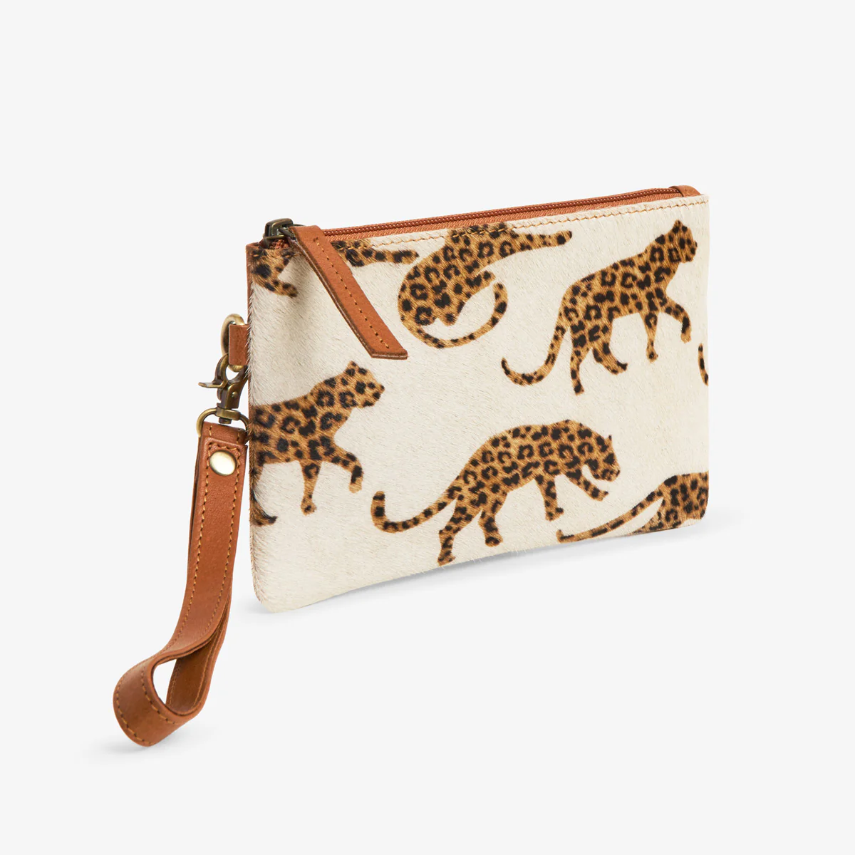 Printed Cowhide Clutch Bag (Leopard)