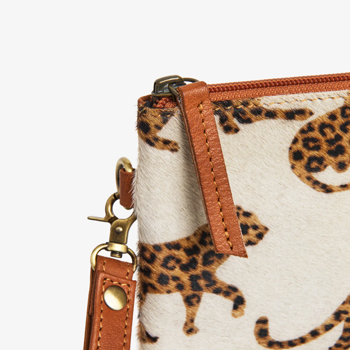 Printed Cowhide Clutch Bag (Leopard) - Image 4